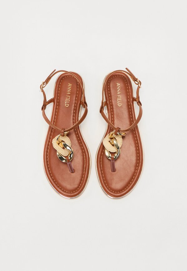 T-bar sandals - cognac2