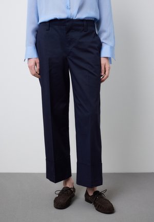 STRAIGHT GABARDINE - Stoffhose - dark blue