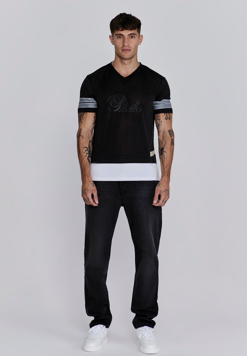 SikSilk T-shirt print zwart SikSilk T-shirt print zwart