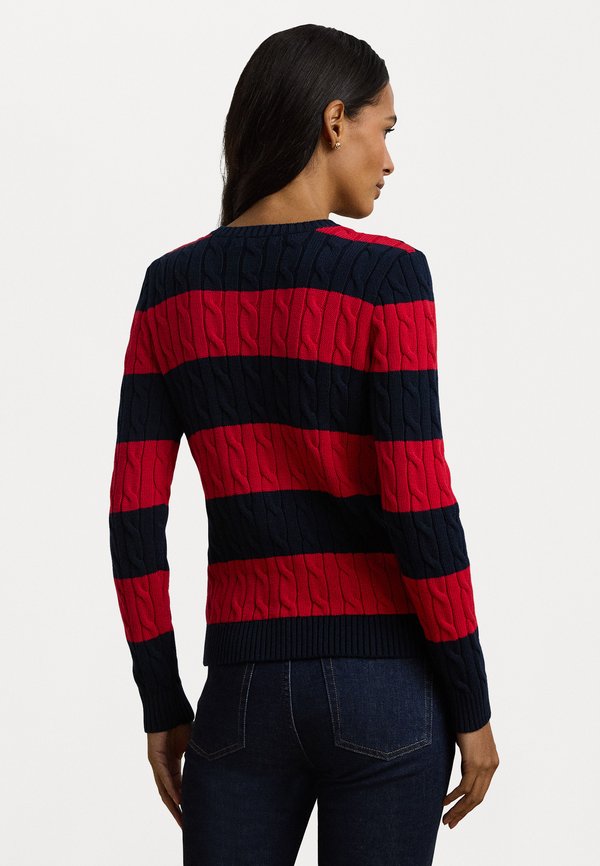 STRIPED BUTTON TRIM CABLE KNIT SWEATER - Jumper2