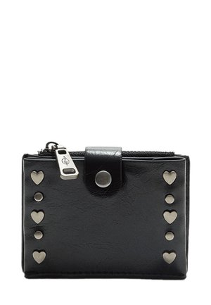 CARD HOLDER WITH ZIP AND STUDS - Wallet - black