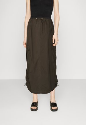 Gina Tricot LONG CARGO SKIRT - Jupe crayon - gunner green