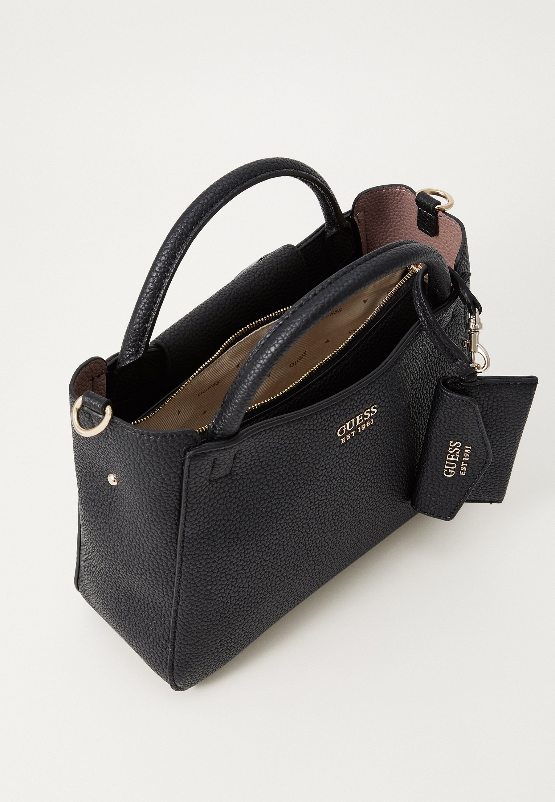 Guess BRENTON GIRLFRIEND SATCHEL - Geantă de mână - black/negru