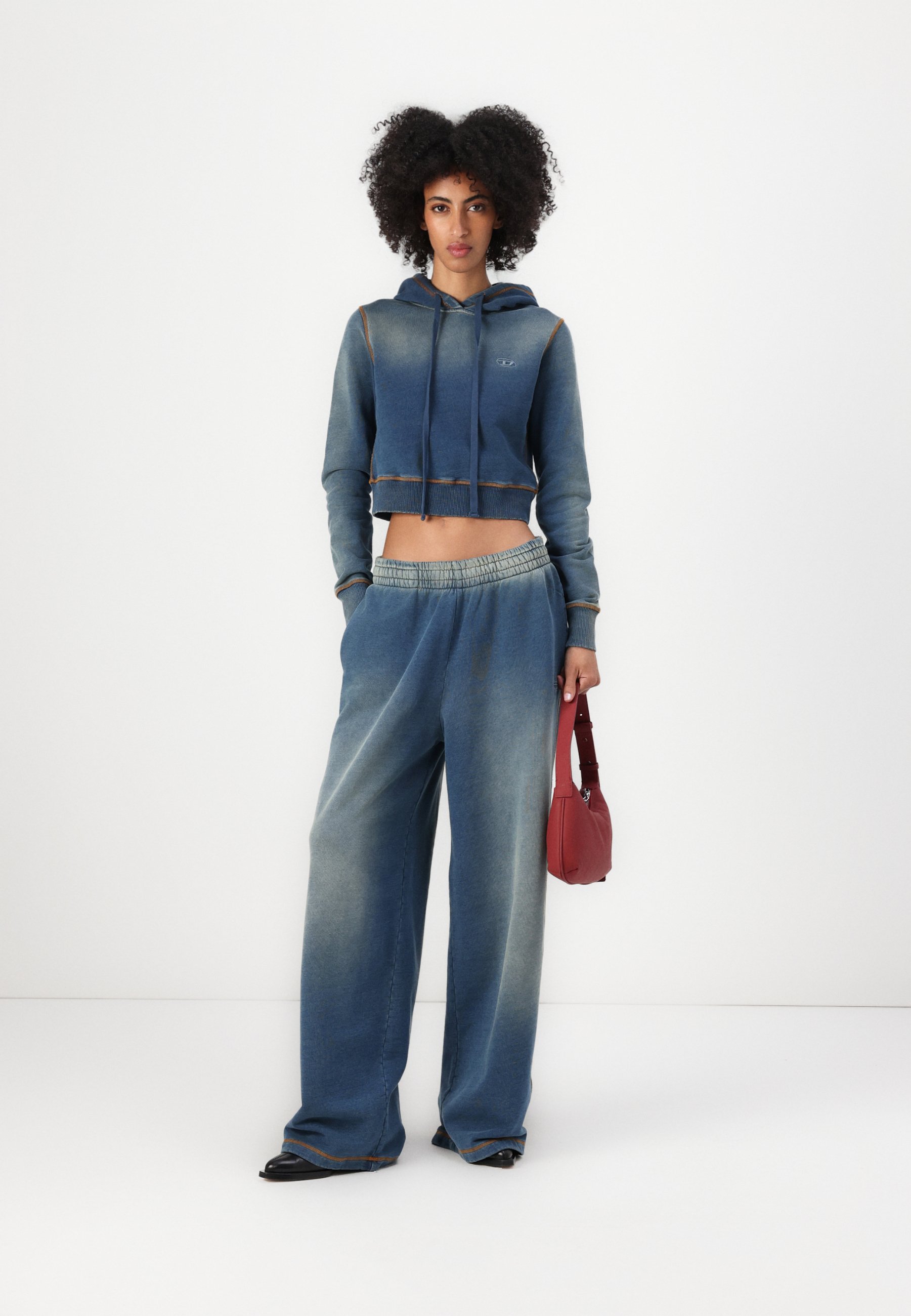 パンツ DIESEL Women Straight Pants A03624007Y701 Blue Diesel ZENIA - Tracksuit bottoms - blue denim - Zalando.co.uk