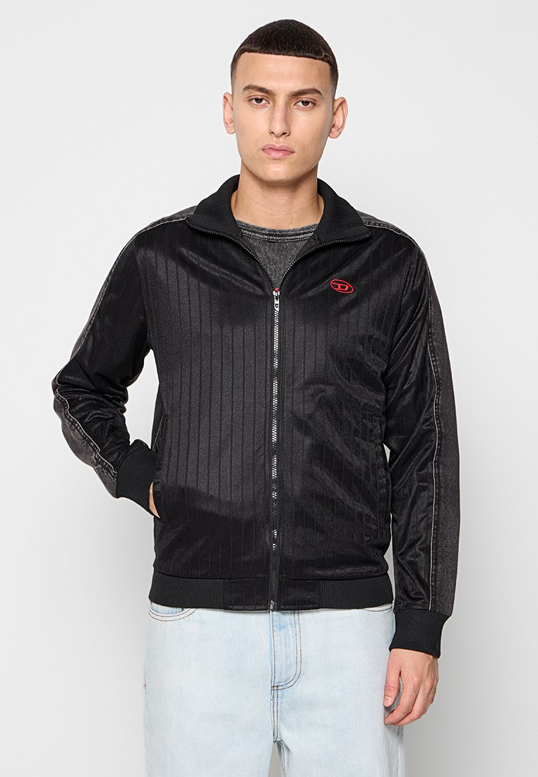 Diesel Sweater met rits zwart