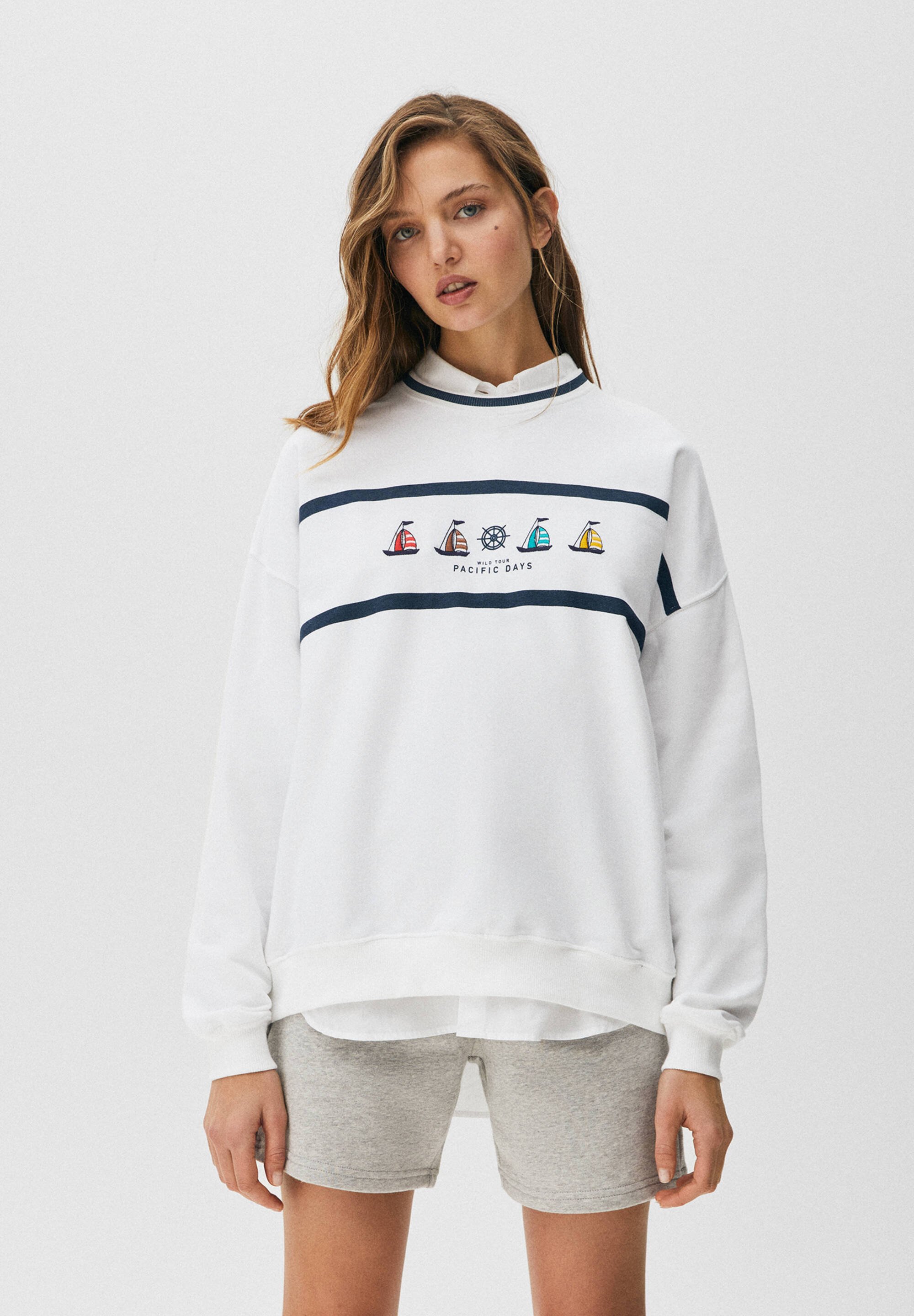 PULL\u0026BEAR SAILBOATS - Felpa - white/bianco - Zalando.it