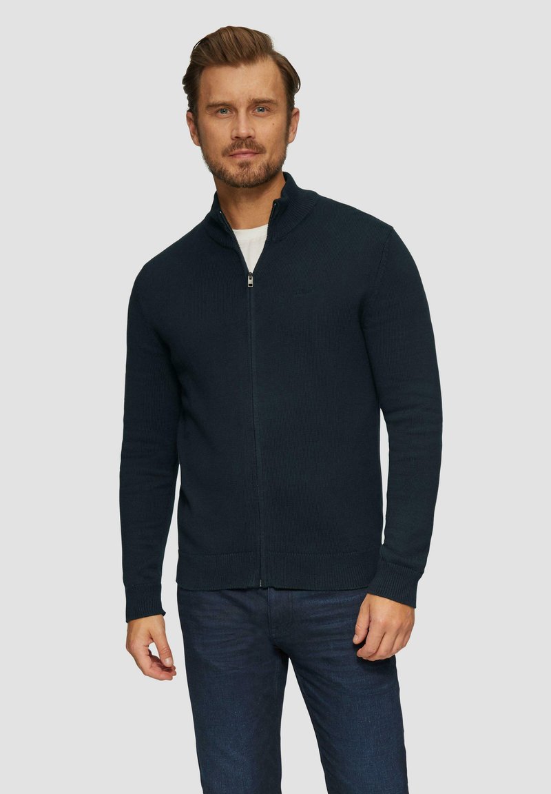 s.Oliver MIT STEHKRAGEN - Strickjacke - navy