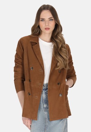 Leather jacket - cognac