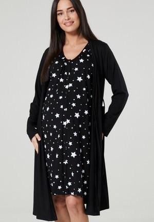 SET - Nightie - black with stars