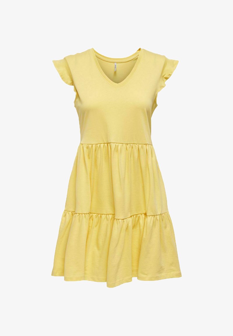 Straw Robe ONLY RÜSCHEN - Robe de jour - straw/jaune - ZALANDO.FR