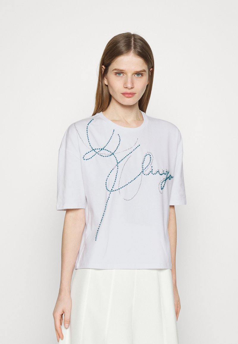 LIU JO T shirt Con Stampa Bianco blu Zalando it liu-jo-t-shirt-con-stampa-bianco-blu-zalando-it