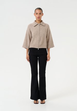 Strickjacke - warm sand melange