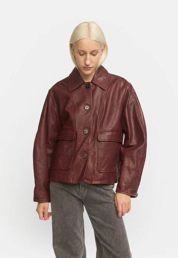 SRJUNO - Lederjacke - deep mahogany