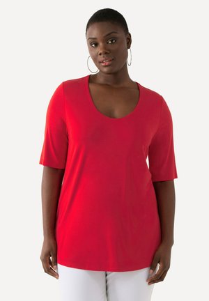 Ulla Popken VOORKANT DUBBELLAAGS KORTE MOUWEN - T-shirt basic - red