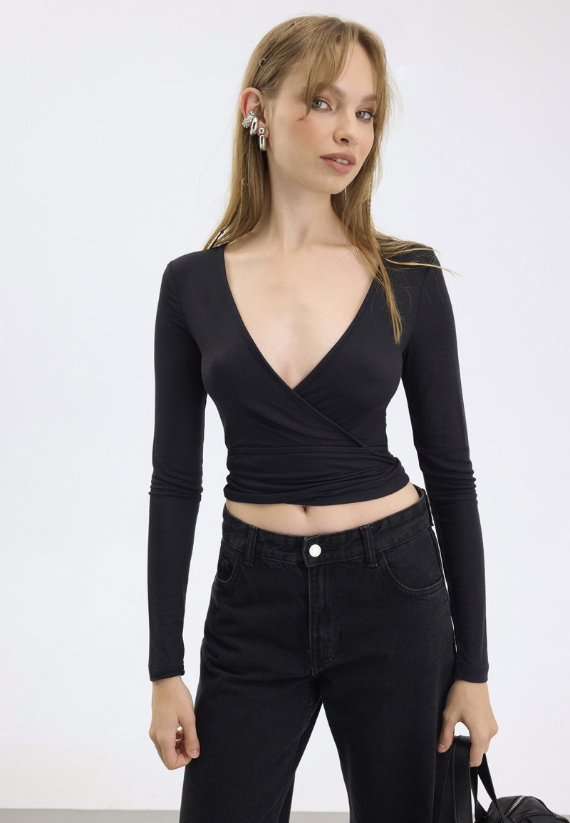 Even&Odd Μπλούζα με μακριά μανίκια - black