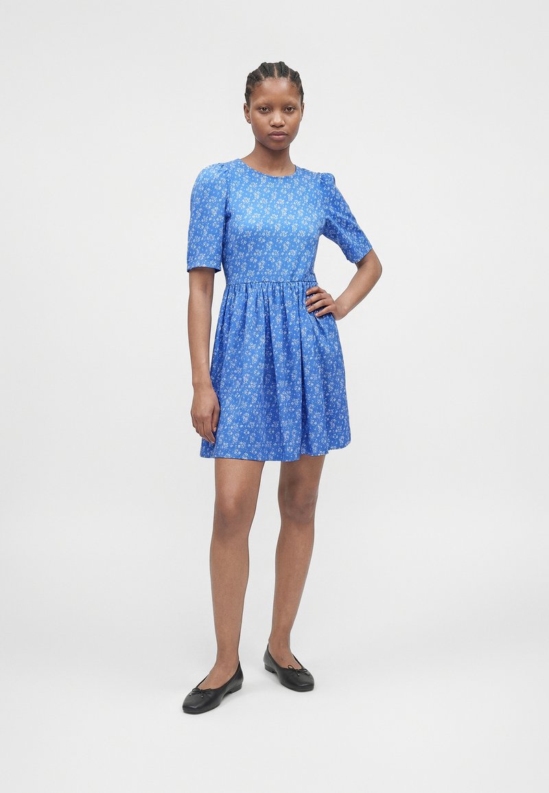 blue and white tile print dress Sicilian Cotton Maxi - All Dresses SIZE:8.5M Complete the look with Age:BigKid Plus Size - Belle