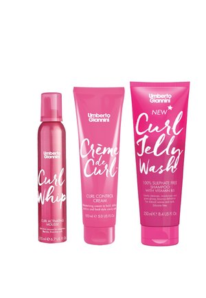 UMBERTO GIANNINI CURL HAIR CARE GIFT SET - SHAMPOO, MOUSSE & LEA - Haarset - roze