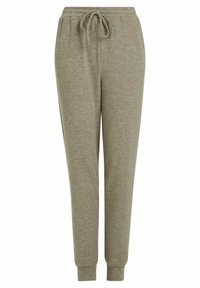 Lichtgrijze sweatpants met een taps toelopend ontwerp, elastische tailleband, verstelbaar trekkoord en ribgebreide manchetten. Gemaakt van zachte, gestructureerde stof.