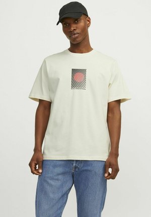 R.D.D. ROYAL DENIM DIVISION RUNDHALS - T-Shirt print - egret