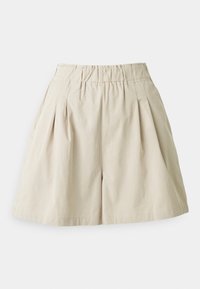 Shorts beige realizzati in un tessuto leggero, con vita elastica, fronte plissettato e tasche laterali, dal-fit rilassato.
