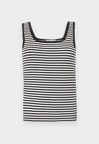 SLIM SQUARE TANK - Débardeur - ecru/black