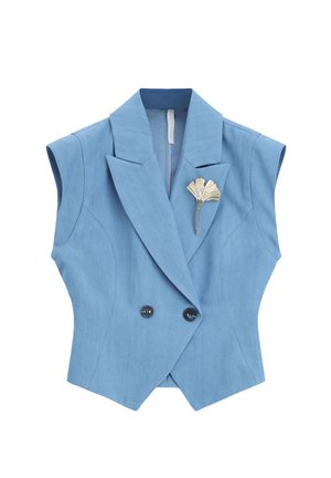 Imperial, GILET DOPPIOPETTO CORTO - Smanicato - azzurro denim