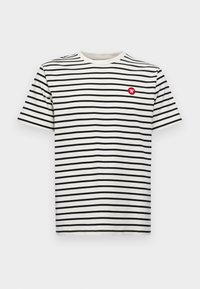 ACE BADGE - T-shirt basic - off white/black stripes