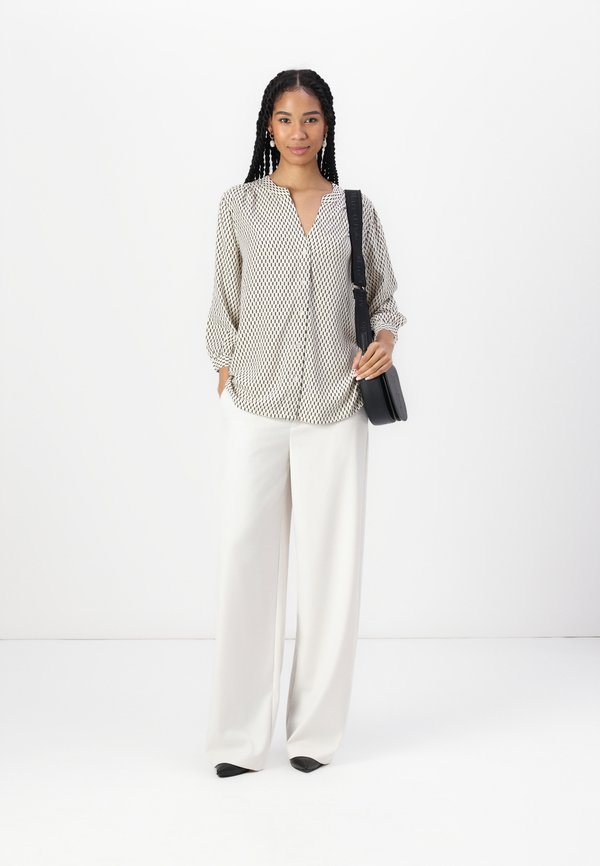 PRINTED WITH PLEATS - Blouse - beige3