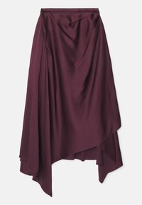 ASYMMETRIC DRAPE SKIRT - Maksiseelik - elderberry