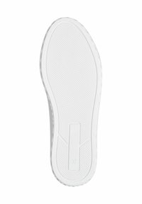 Sole di scarpa bianca con superficie testurizzata, dotata di un'incavatura rettangolare e indicazione della taglia '37'. Bordo esterno liscio, design semplice.