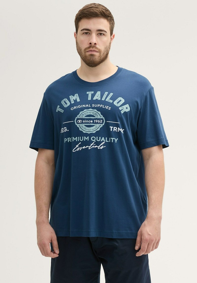 TOM TAILOR PLUS - MIT LOGO - T-shirt print - nighttime blue