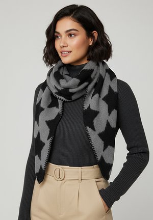 Faera, SCHAL MUSTER STERNE WARM WEICH - Scarf - grau