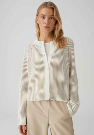 REGULAR IN TWO-TONE STRIPE DESIGN - Cardigan - soft oat