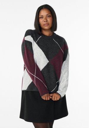 Svetr - dark grey mel comb