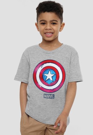 Marvel CAPTAIN AMERICA DRIP SHIELD - T-Shirt print - mottled grey