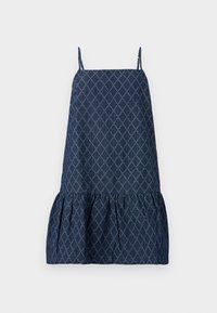 VIFAUNA SHORT DRESS - Denimové šaty - dark blue denim