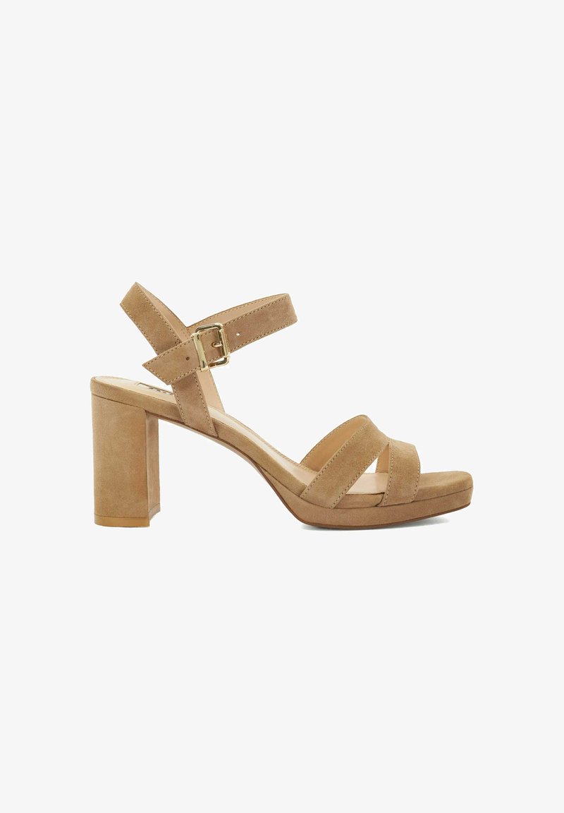 Dune London Sandalen met plateauzool - caramel