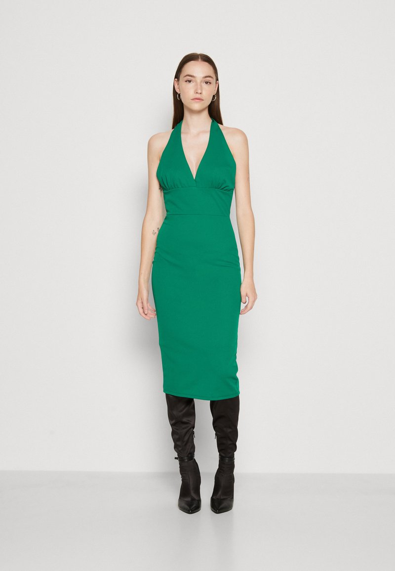 WAL G. JACK HALTER NECK MIDI - Φόρεμα από ζέρσεϊ - leaf green