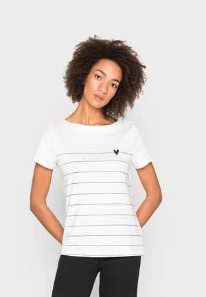 BOAT NECK PRINT - Print T-shirt - whisper white