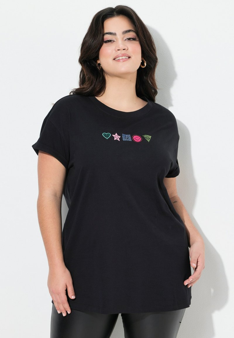 Angel of Style KOMFORT FIT VERZIERTE SMILEYS - T-Shirt print - black