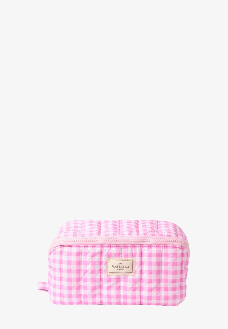 The Flat Lay Co. FLAT LAY MAKEUP BOX BAG - Toalettmappe - pink gingham