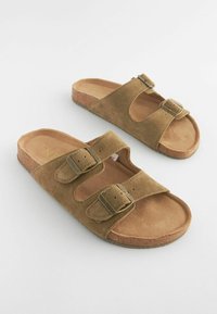 Next BUCKLE REGULAR FIT - Slip-on sandaler - green suede