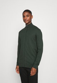Selected Homme SLHBERG FULL ZIP - Casaco de malha - darkest spruce
