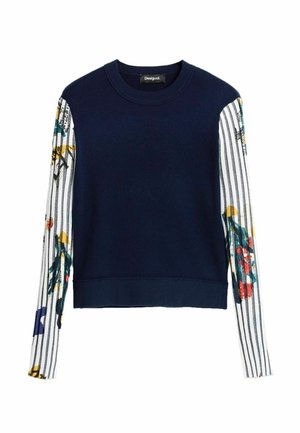 Desigual, FLORAL PRINT SWEATER - Strickpullover - blue
