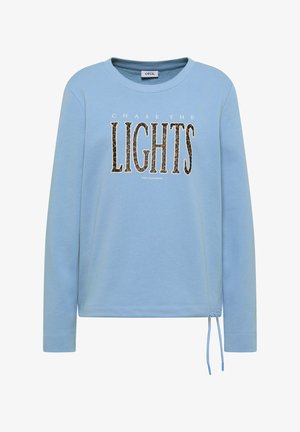 Cecil, SWEATSHIRT WITH SLOGAN AND DRAWSTRING - Sweater - easy blue