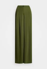STRAIGHT MATTE JERSEY FULL PLEATED - Kalhoty - olive grove