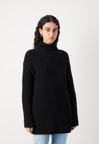 Marc O'Polo LONGSLEEVE STAND UP COLLAR - Strikkegenser - black