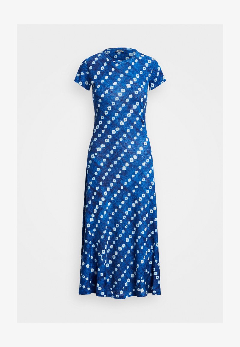Polo Ralph Lauren BLOCK PRINT COTTON LINEN DRESS - Φόρεμα από ζέρσεϊ - blue orbit diamonds
