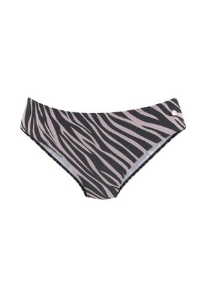 Bikini-Höschen in Zebra-Print in Schwarz und Rosa, mit glattem Stoff, moderatem Schnitt und dezentem Seitenbranding.