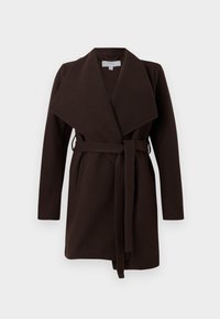 VICOOLEY COLLAR BELT COAT - Halflange jas - coffee bean